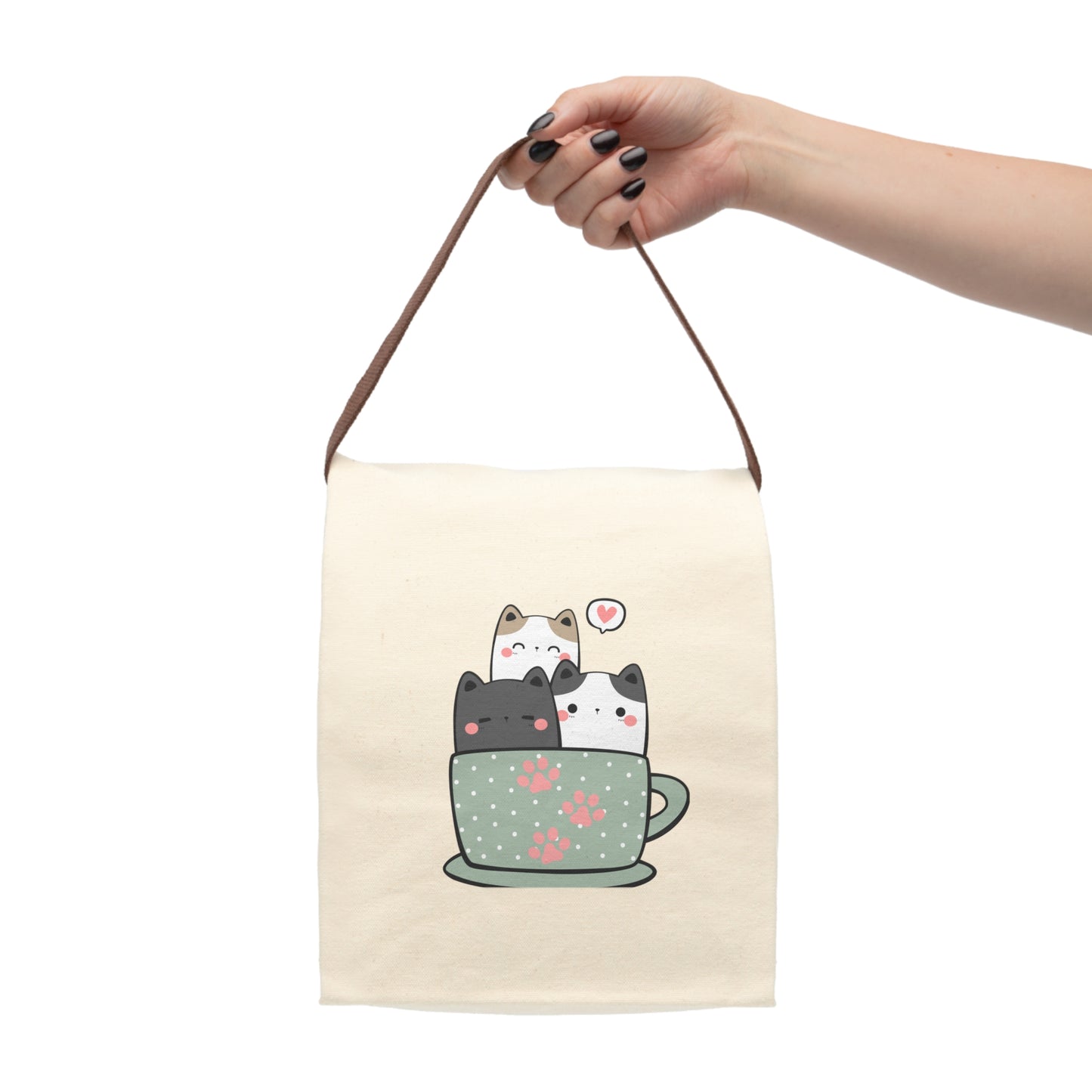 Cute Cat Canvas Lunch Bag