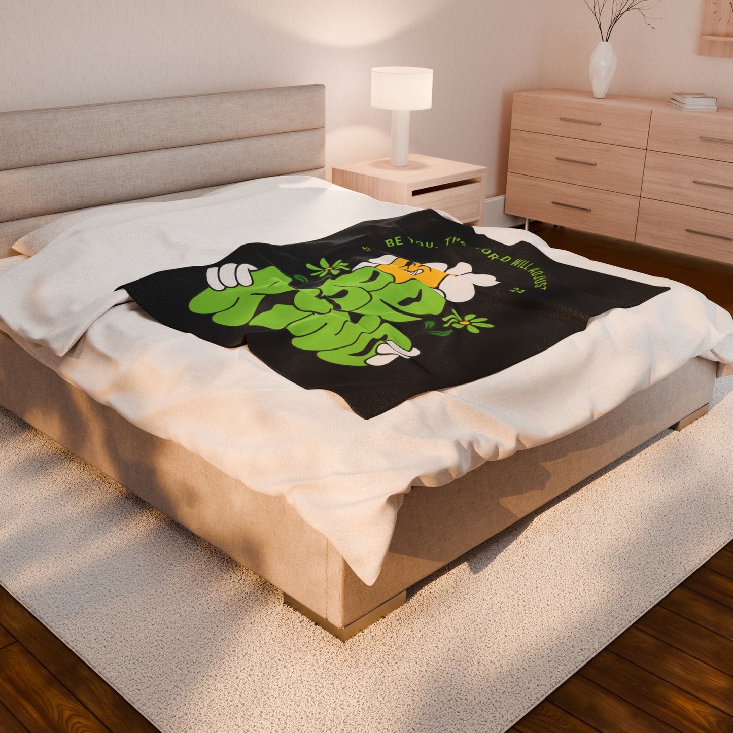 Be Kind Velveteen Plush Blanket