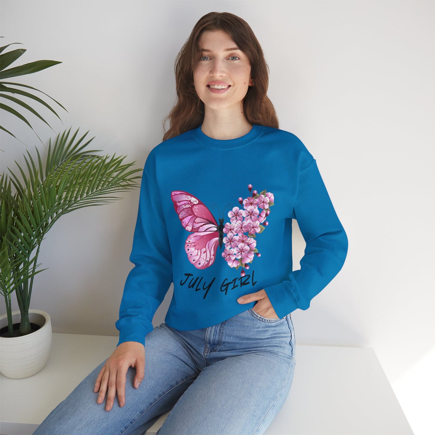 July Birthdays Butterfly Sweatshirt