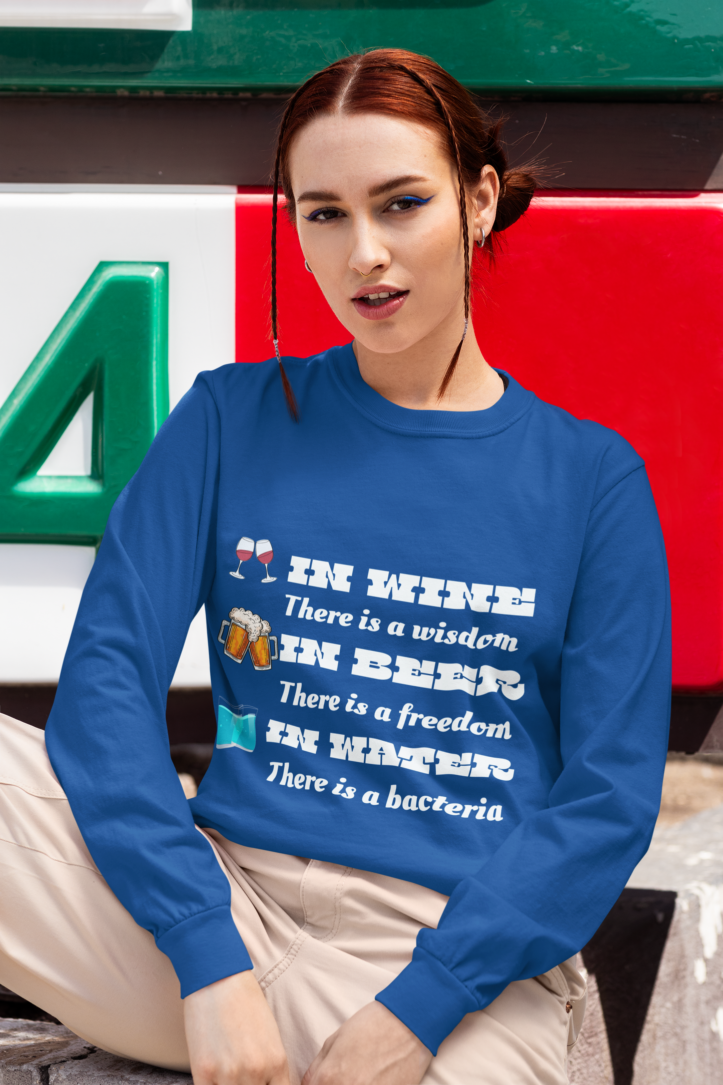 In Wine In Beer long sleeve T-shirt