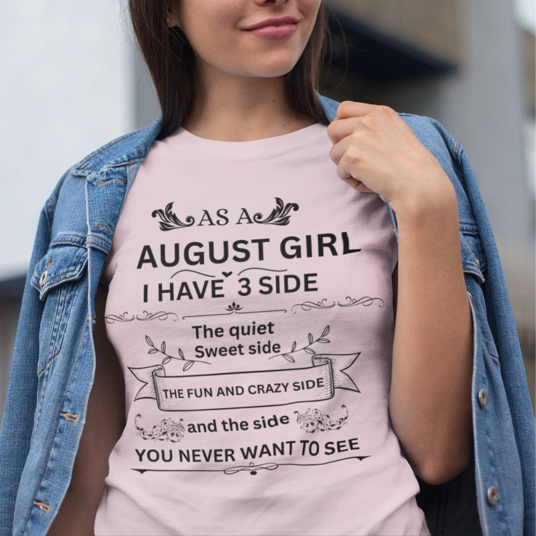 August Girl Birthday (Side) Unisex Tee -
