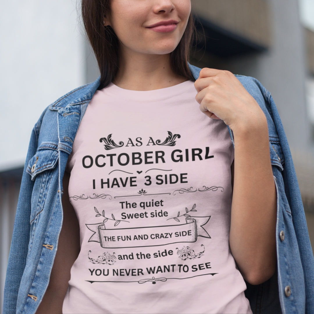 October Girl Birthday (Side) Unisex Tee