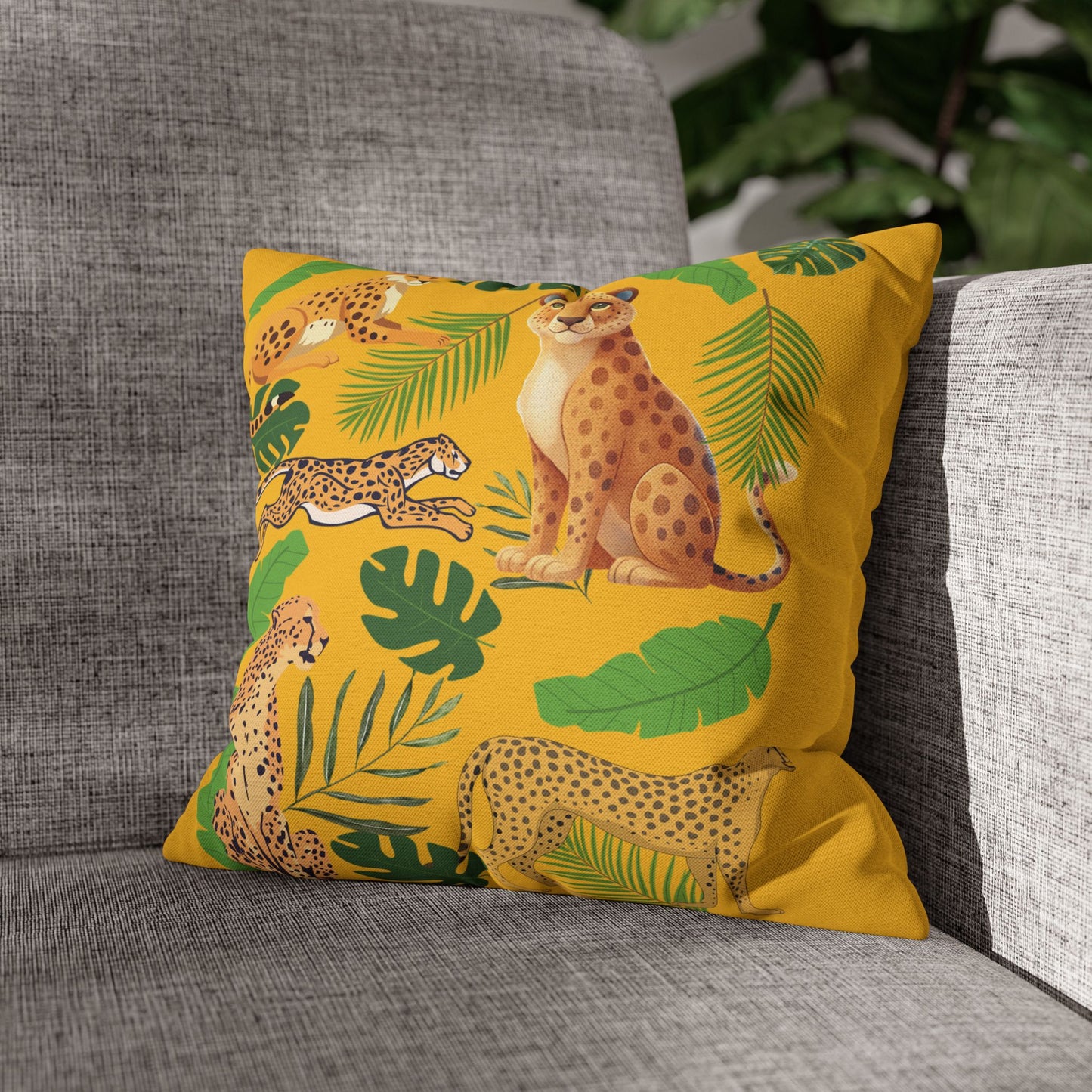 Cats in jungle Polyester Pillowcase