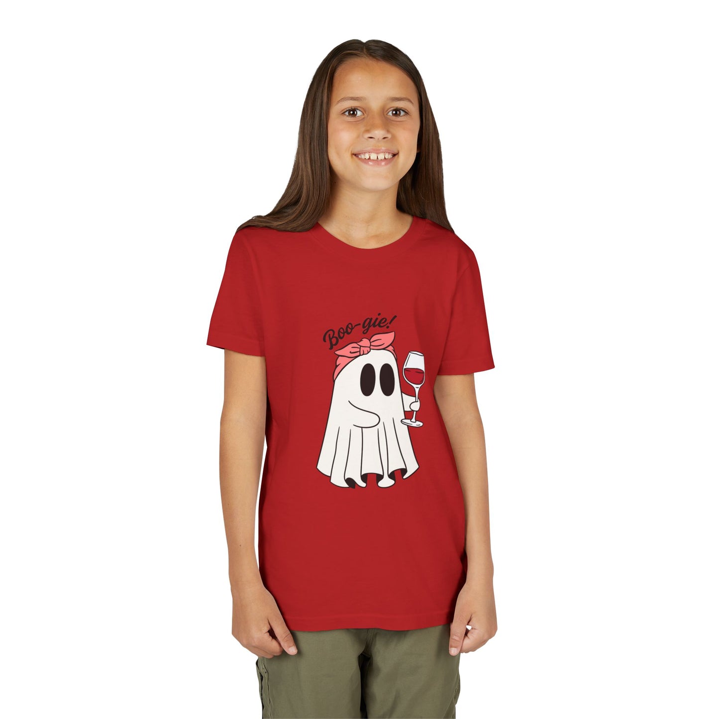 Youth Ghost Themed Tee, Boo-gie Halloween Shirt, Cute Spooky Kids Top, Fun Party Outfit, Wine Lover Gift