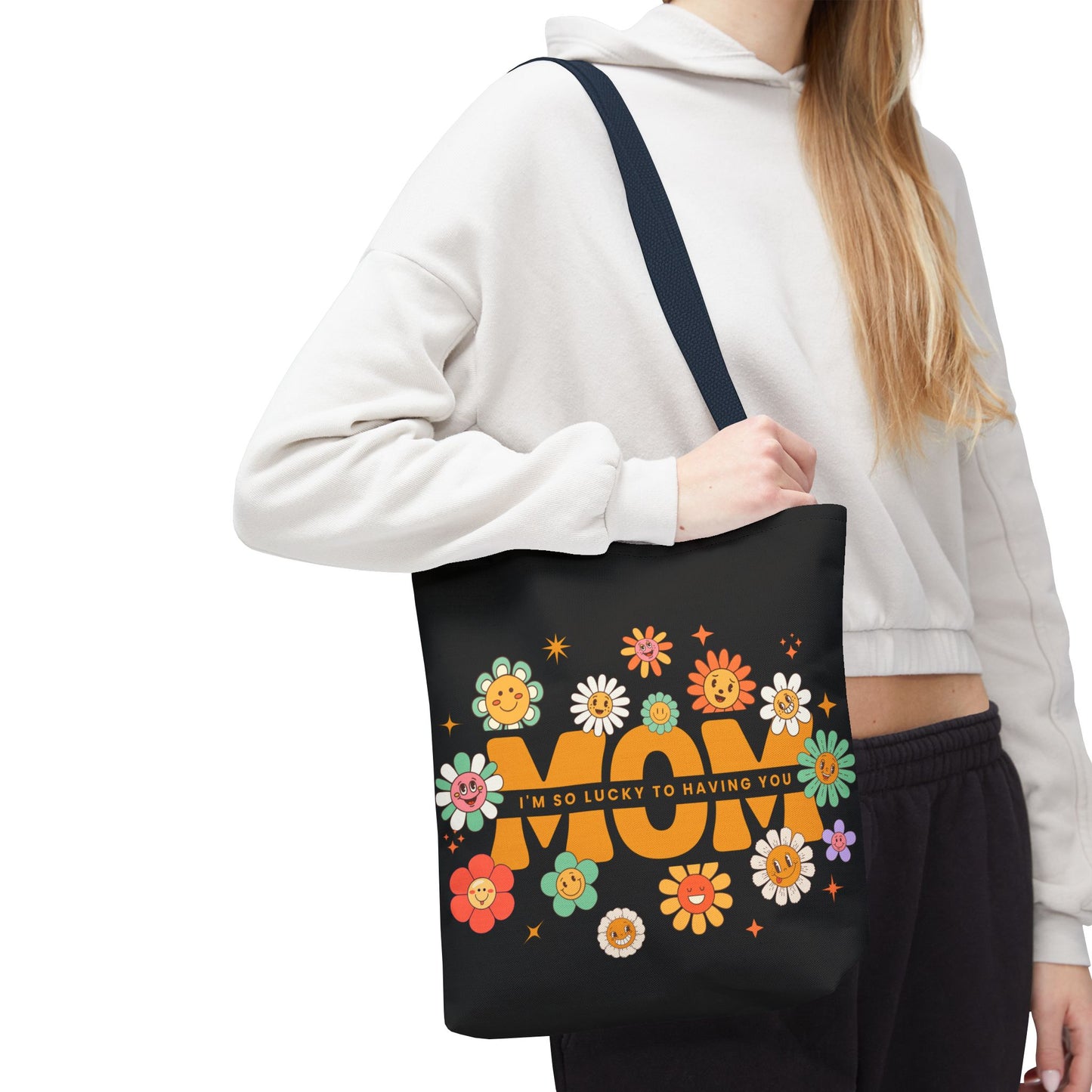 Cheerful Mom Tote Bag AOP