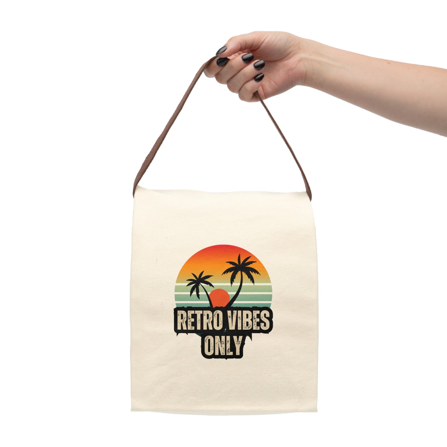 Retro Vibes Only Canvas Lunch Bag