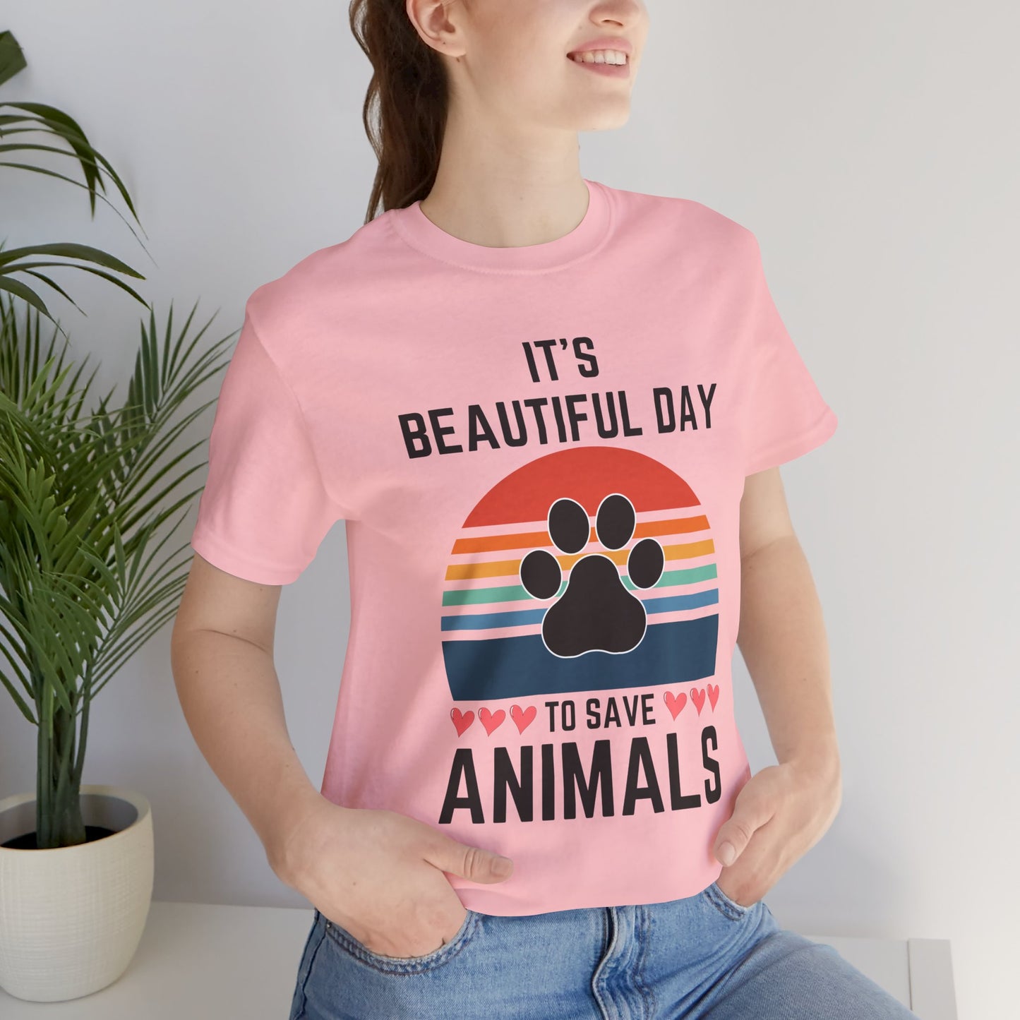 IT'S A BEAUTIFUL DAY TO SAVE ANIMAL-Bella Canvas