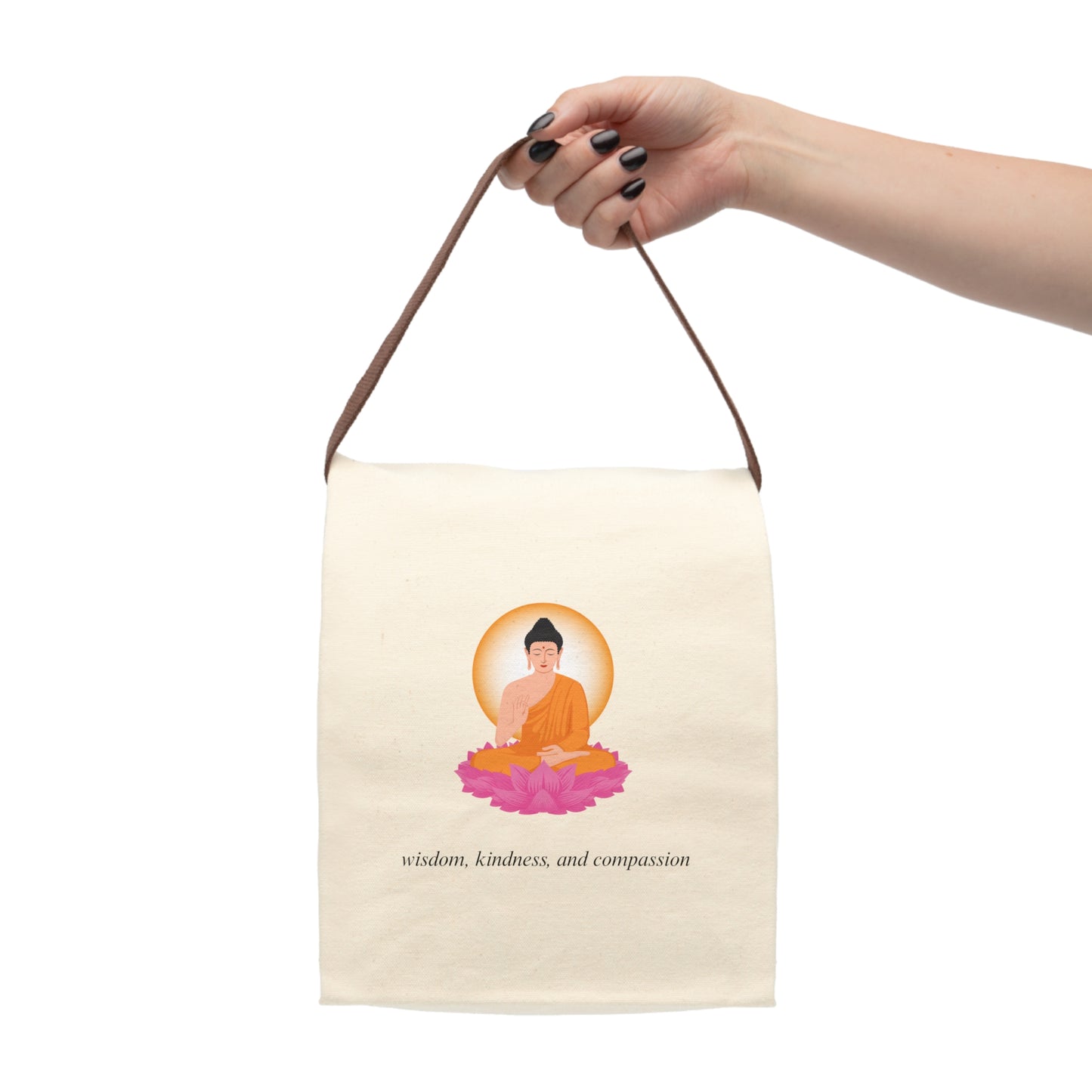 Wisdom Kindness Compassion Canvas Lunch Bag