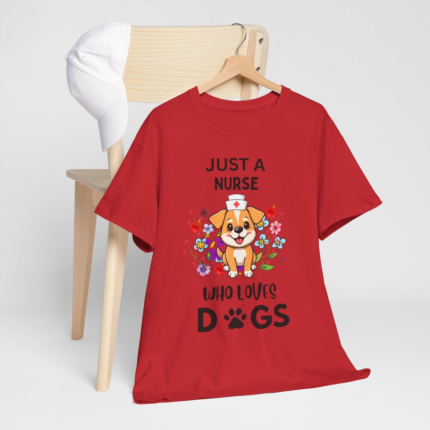 Just a Nurse Who Loves Dogs Cotton Unisex T-shirt