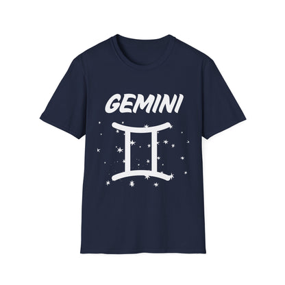 Gemini Zodiac White Soft Unisex T-shirt