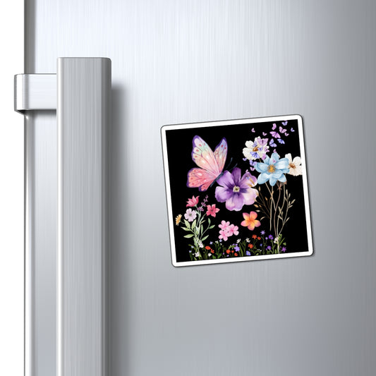 Whimsical Floral Butterfly Magnets