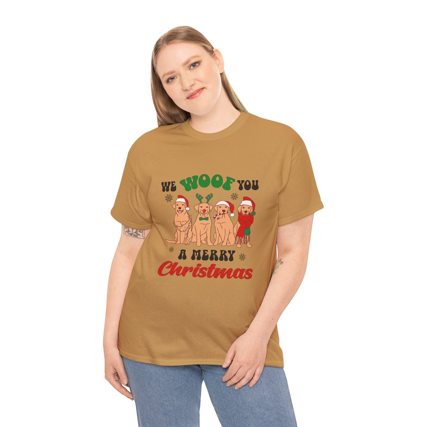 We Woof You a Merry Christmas Pet Lover Cotton Unisex T-shirt
