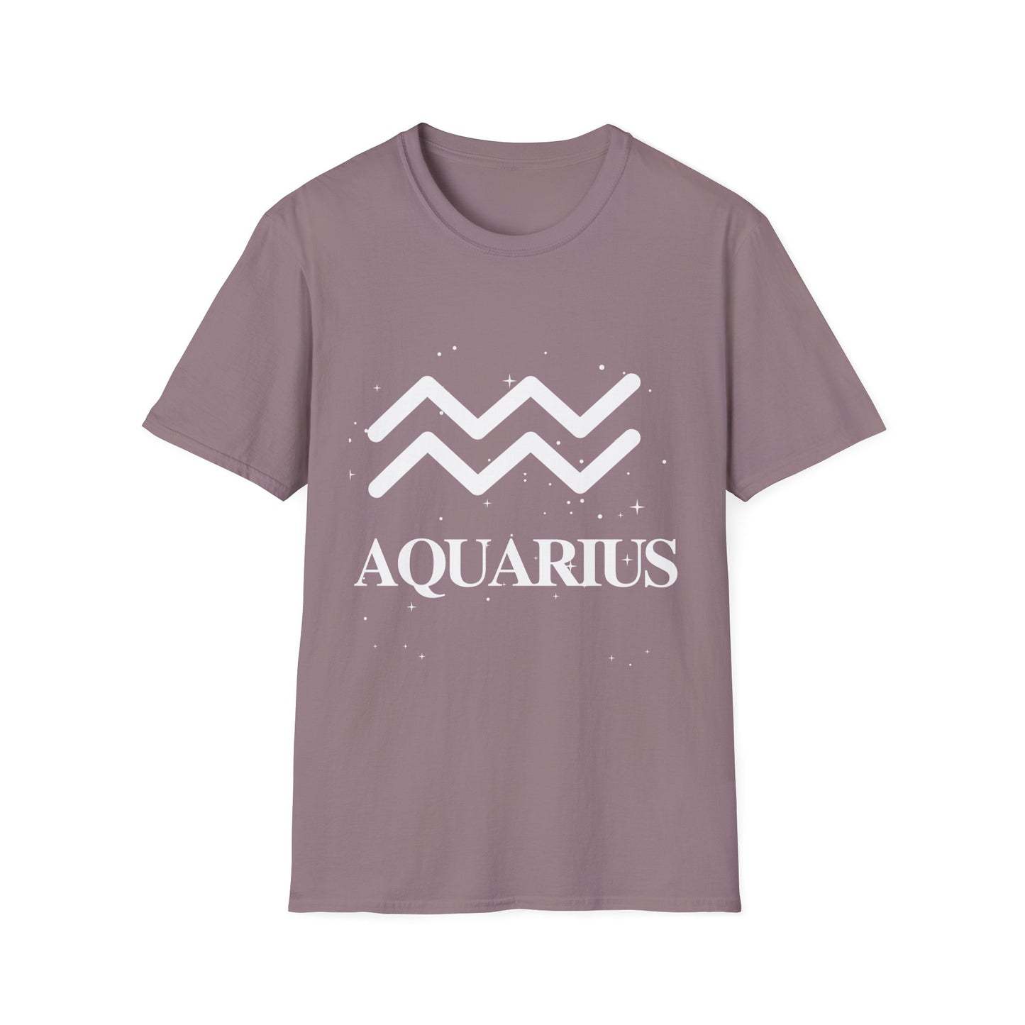 Aquarius Zodiac White Soft Unisex T-shirt