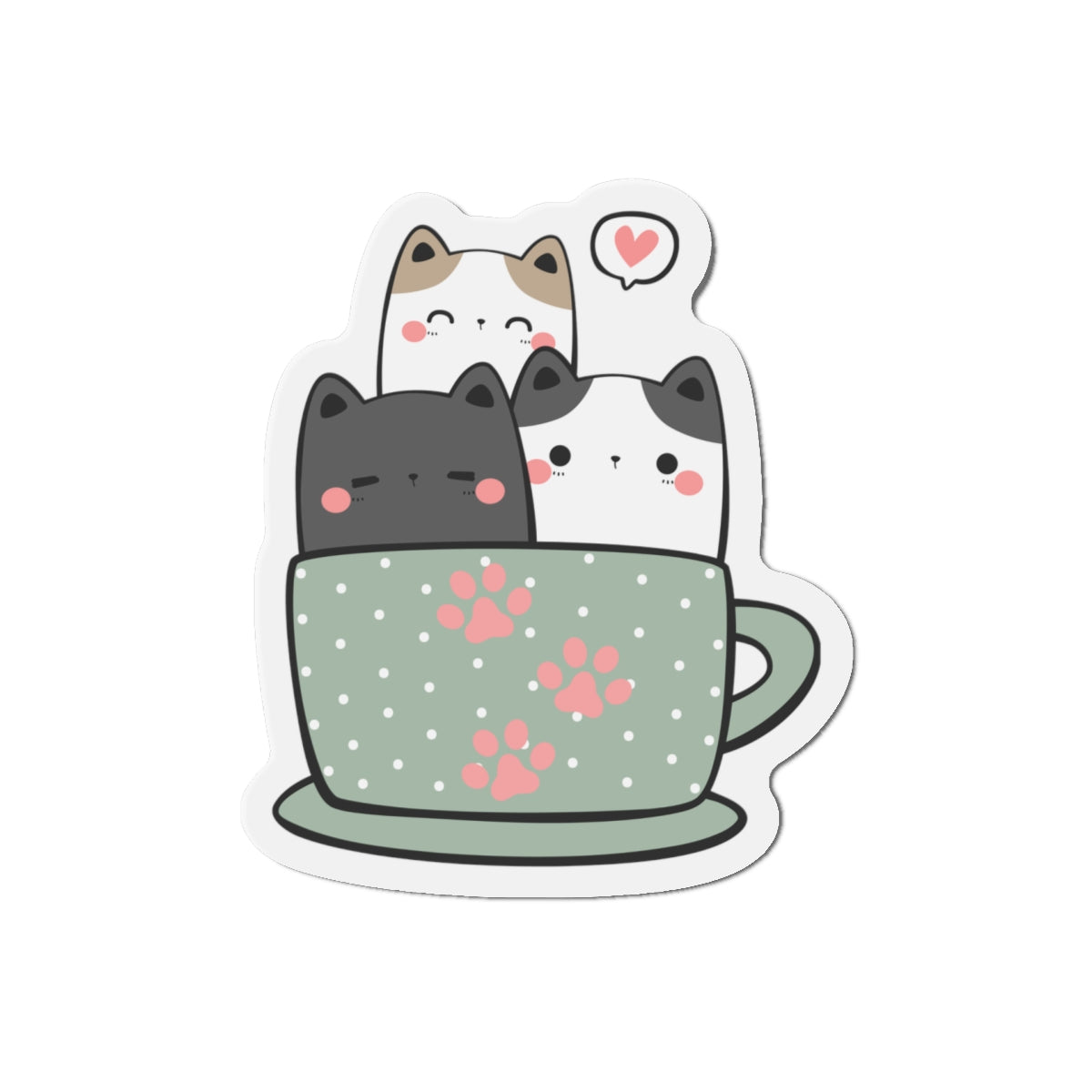 Cute Cat Mug Die-Cut Magnet