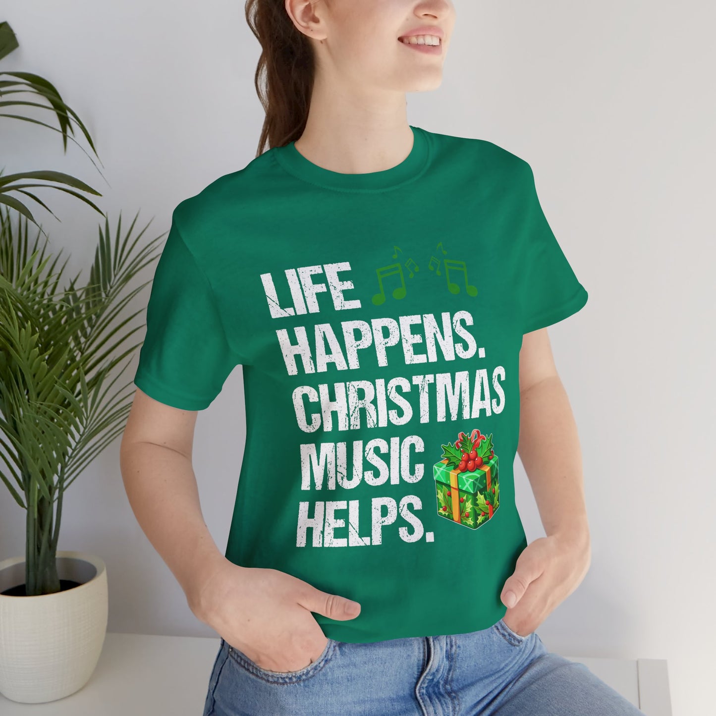 Life Happens. Christmas Music Helps Premium Unisex T-shirt