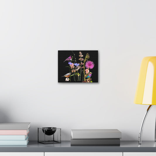 Colourful  Bird & Flower Canvas Art