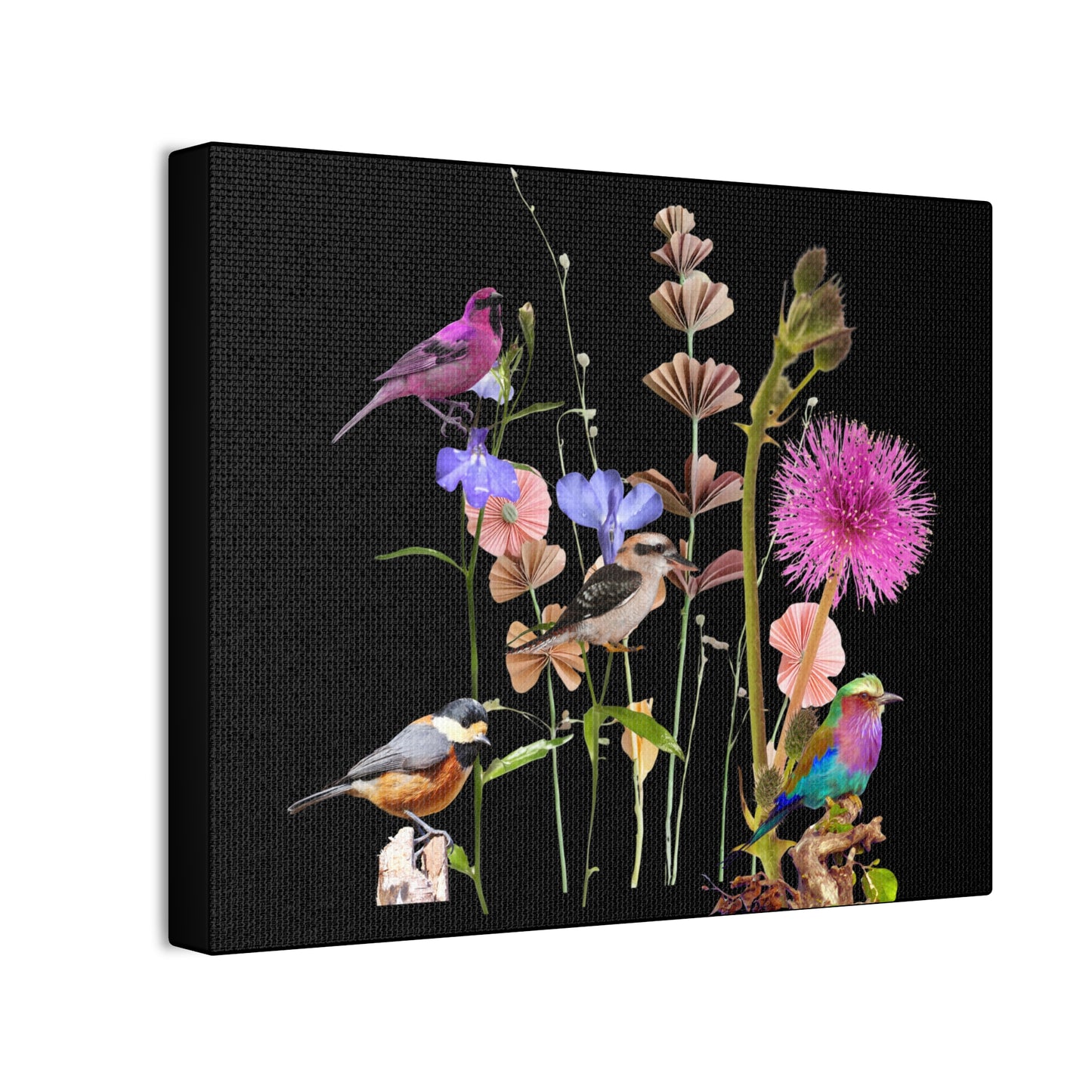 Colourful  Bird & Flower Canvas Art