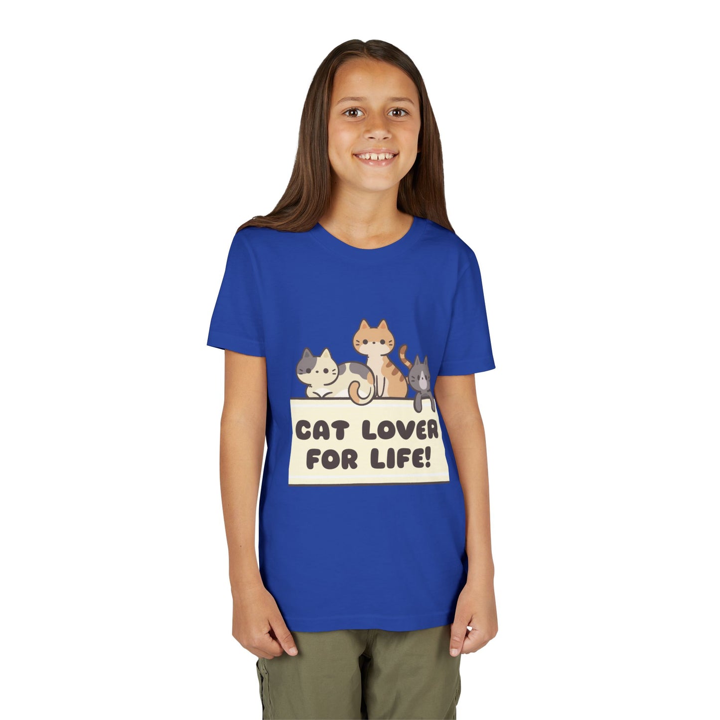Youth Brown Cute Cat Lover T-shirt