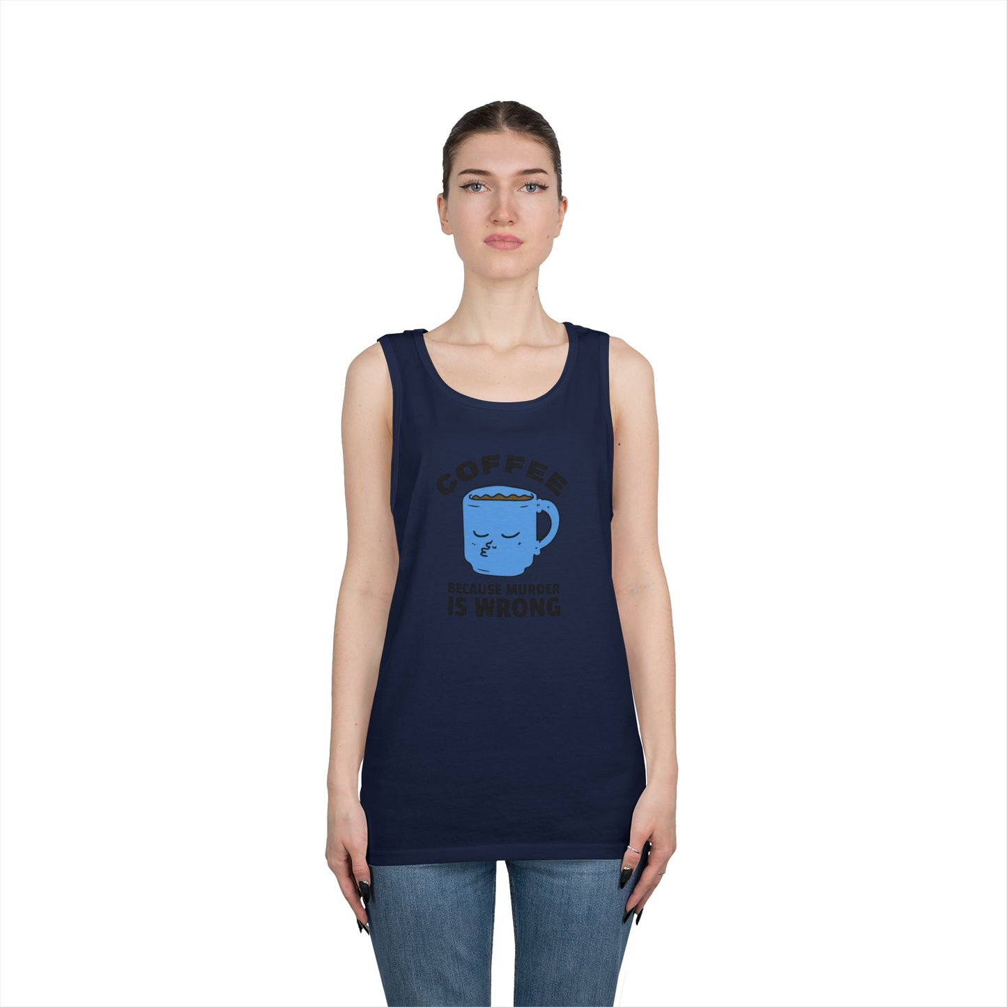 Coffee Pun Unisex Heavy Cotton Tank Top