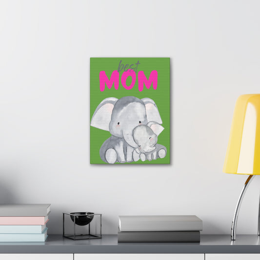 Best Mom Elephant Canvas Print