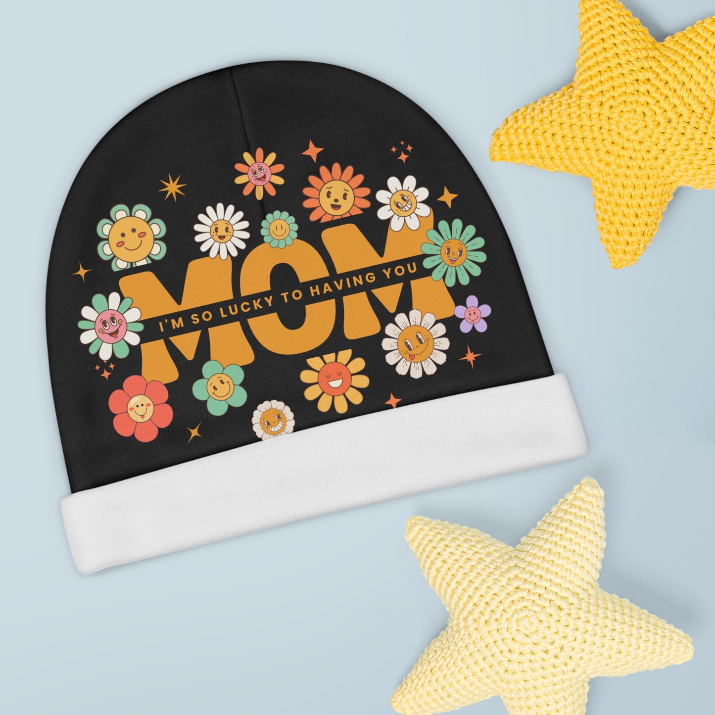 Flower Power Mom Baby Beanie