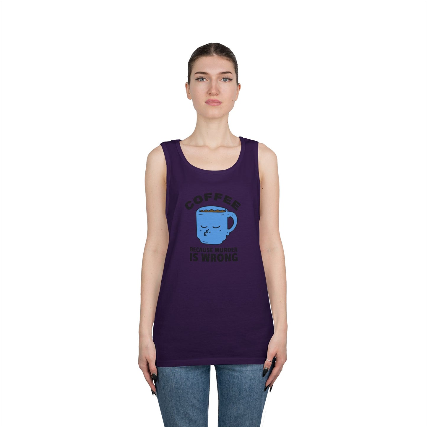 Coffee Pun Unisex Heavy Cotton Tank Top