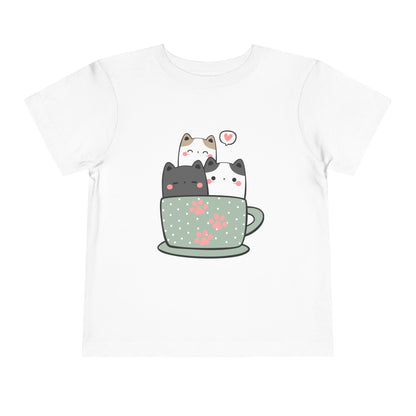 3 Cat Cup Toddler Short Sleeve Tee