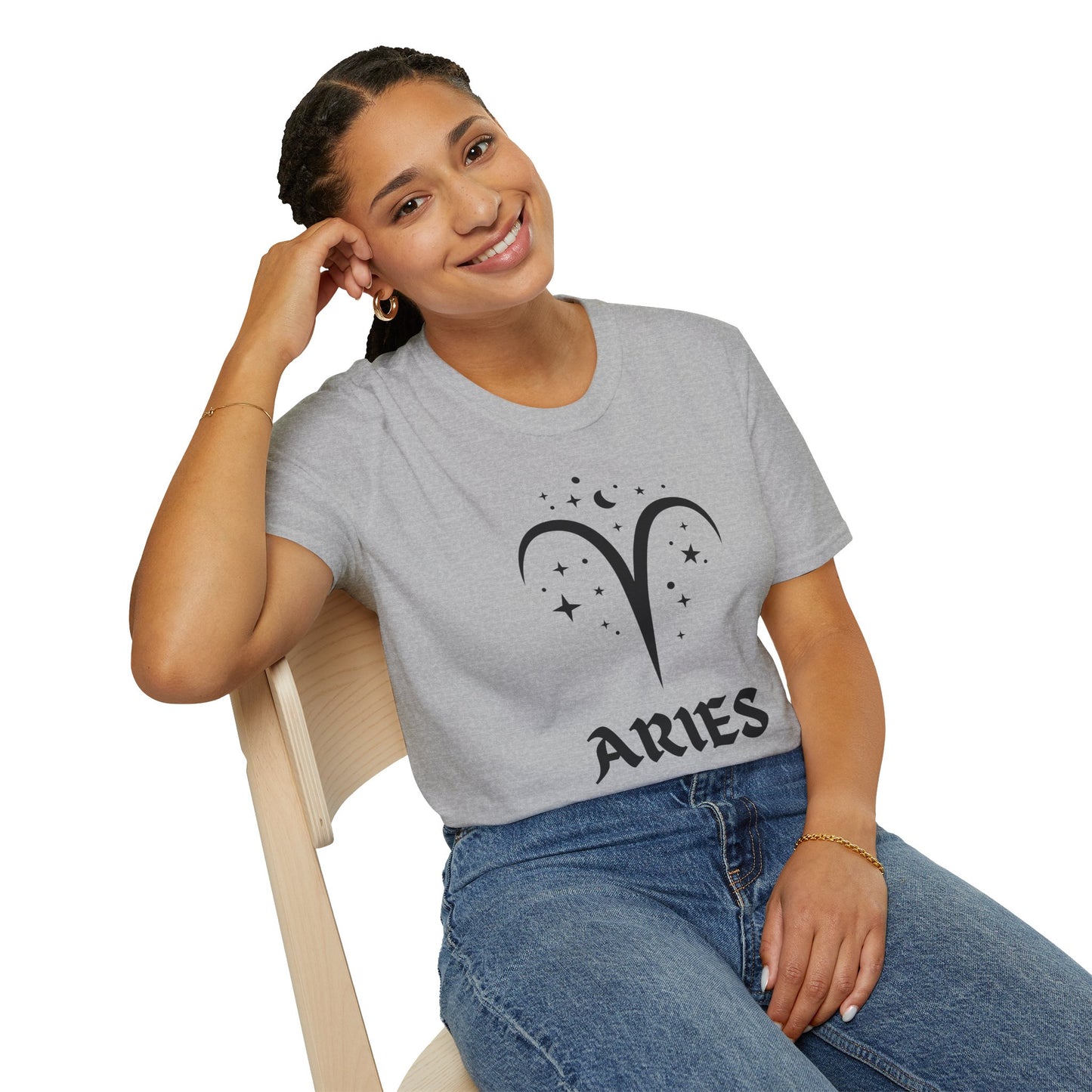 Aries Zodiac Black Soft Unisex T-shirt