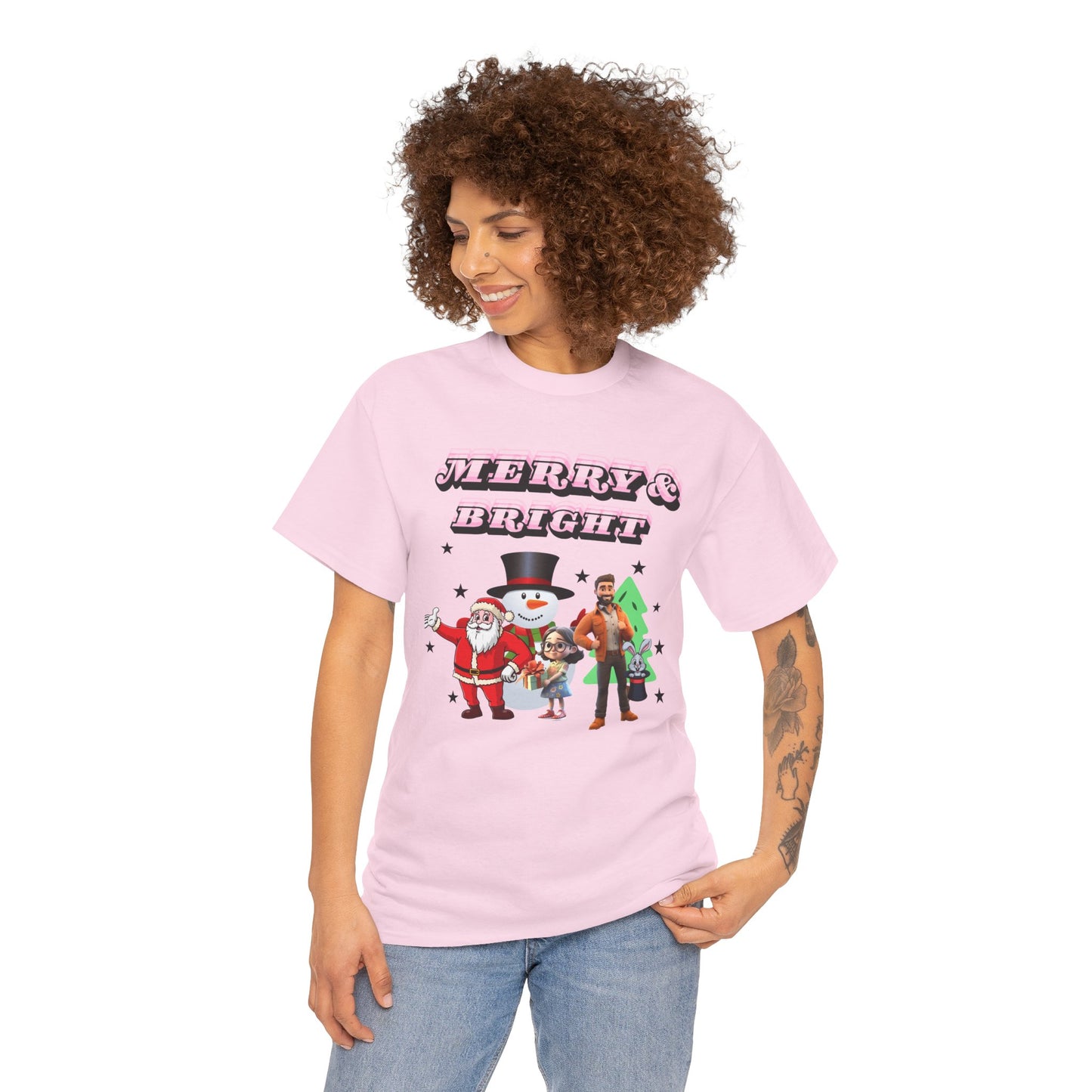 Merry & Bright Cotton Unisex T shirt