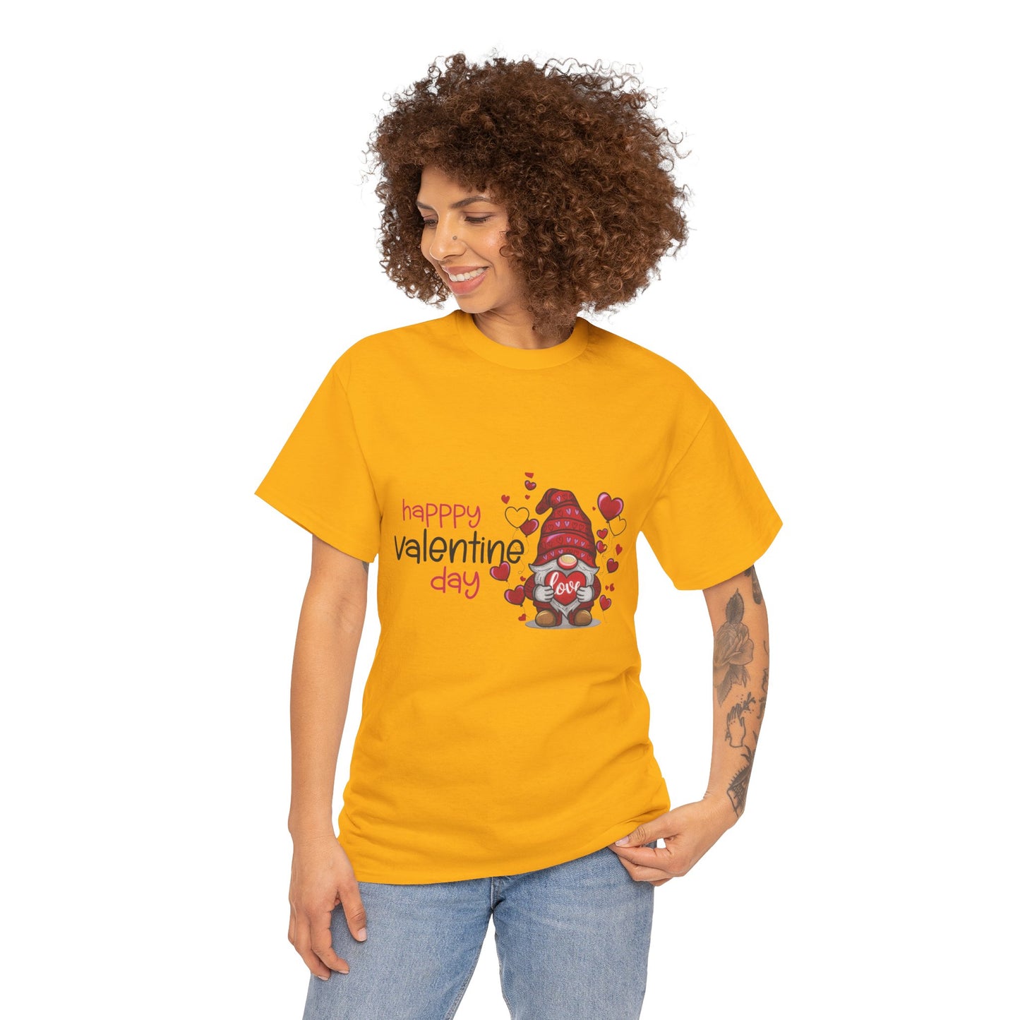 Valentine Gnome Cotton Unisex T-shirt
