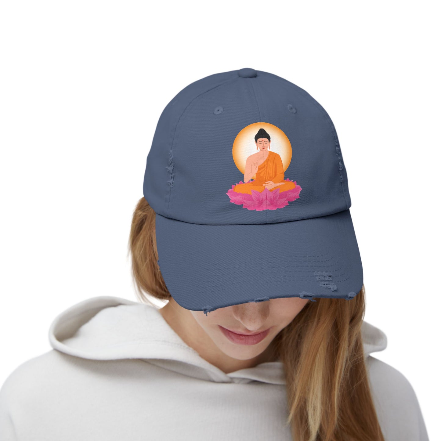 Wisdom Kindness Compassion Distressed Cap