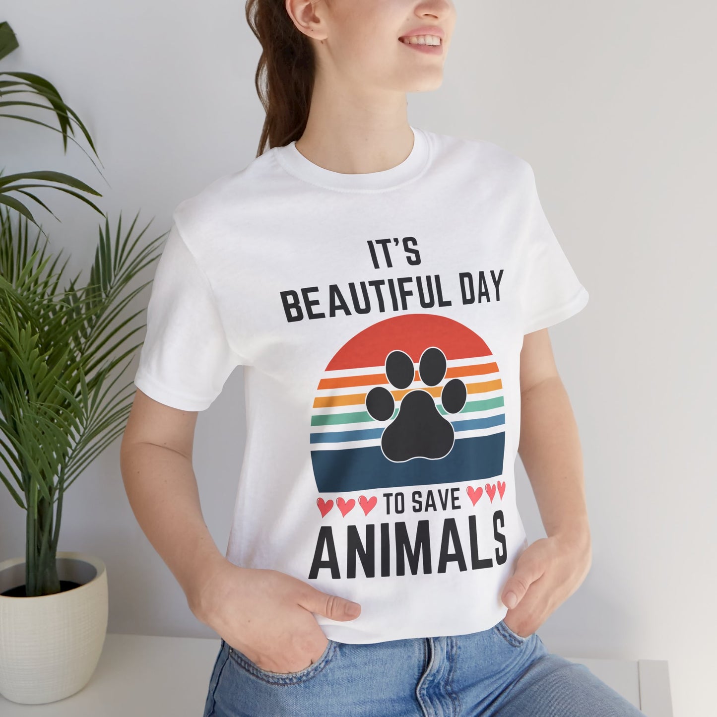 IT'S A BEAUTIFUL DAY TO SAVE ANIMAL-Bella Canvas