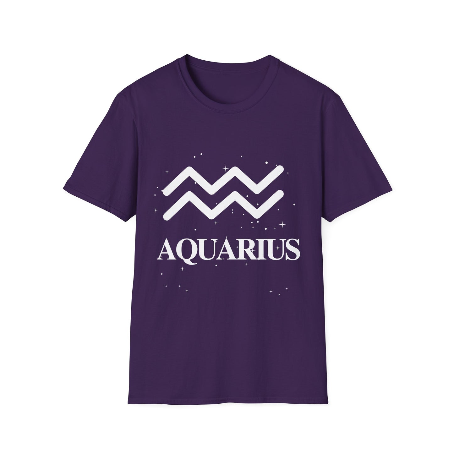 Aquarius Zodiac White Soft Unisex T-shirt