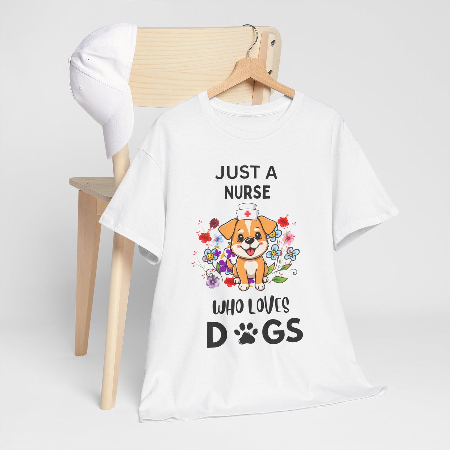 Just a Nurse Who Loves Dogs Cotton Unisex T-shirt