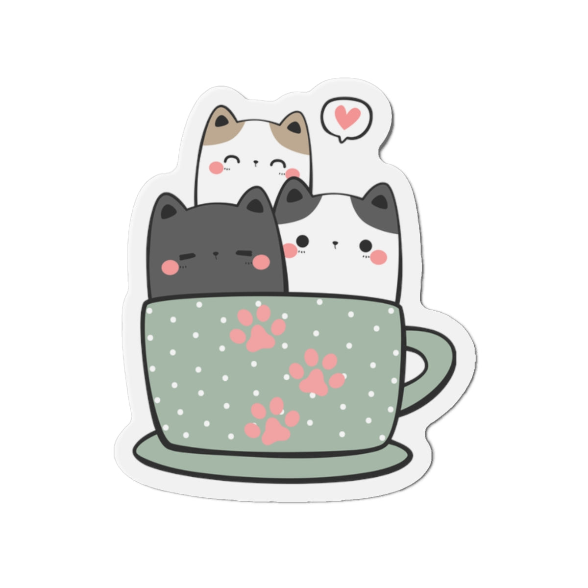 Cute Cat Mug Die-Cut Magnet