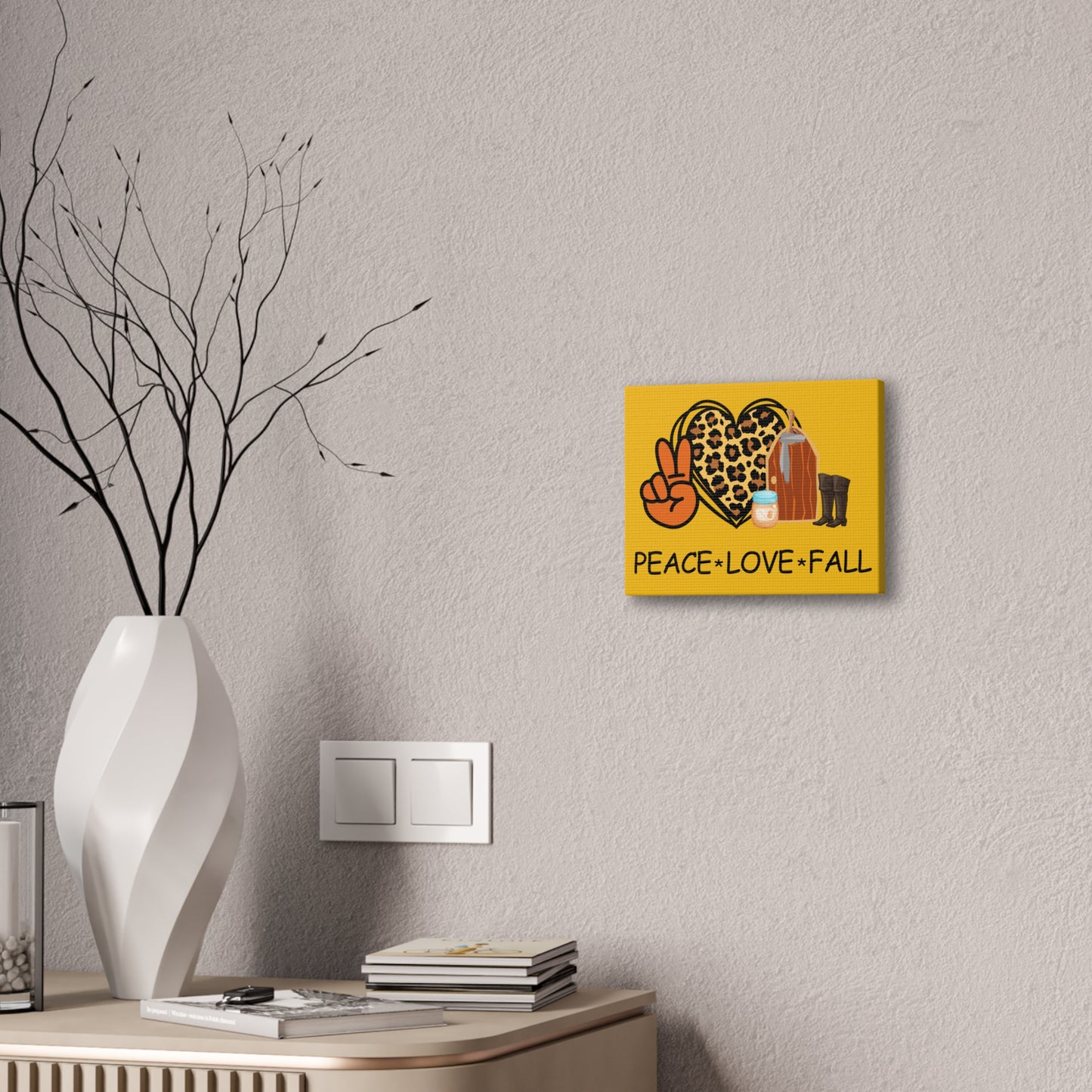 Peace Love Fall Canvas Art Print