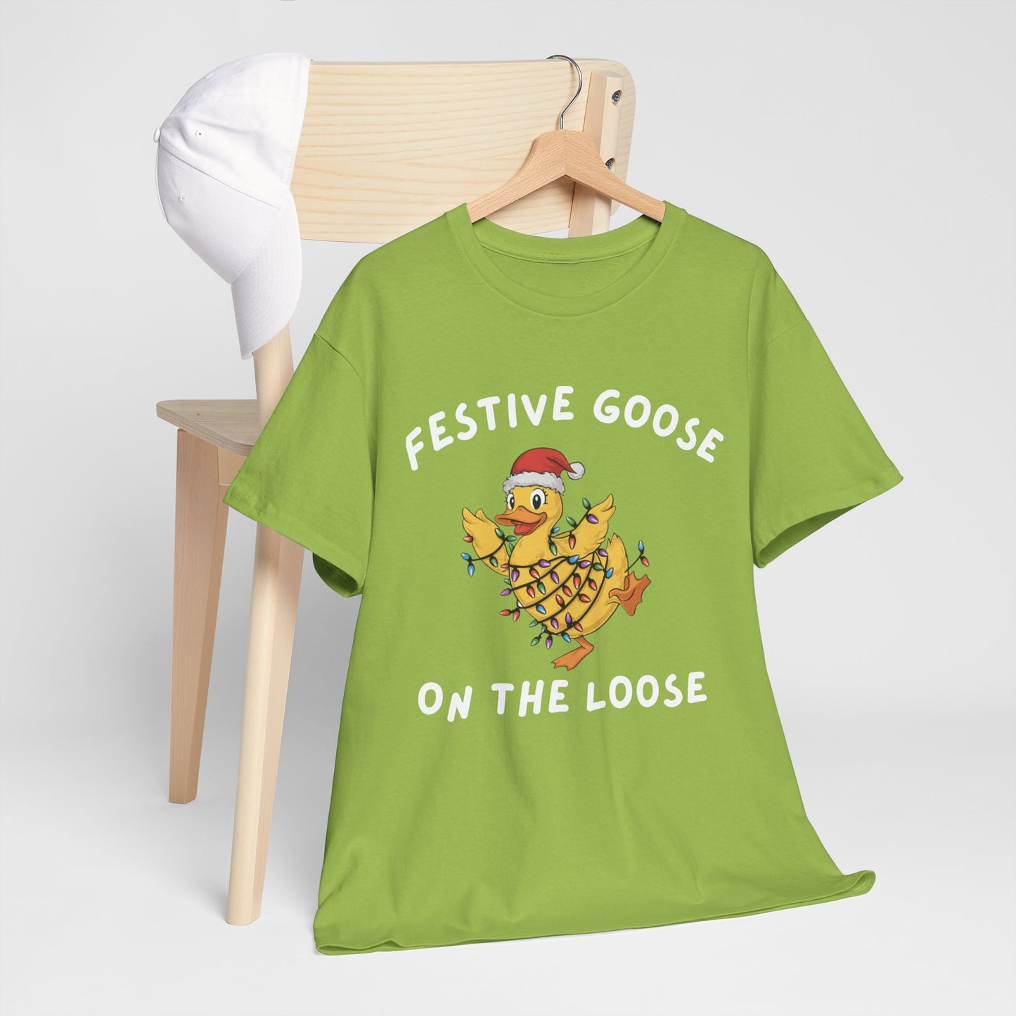 Festive Goose On The Loose cotton Unisex T-Shirt