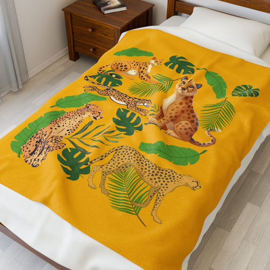 Cats in jungle Plush Blanket
