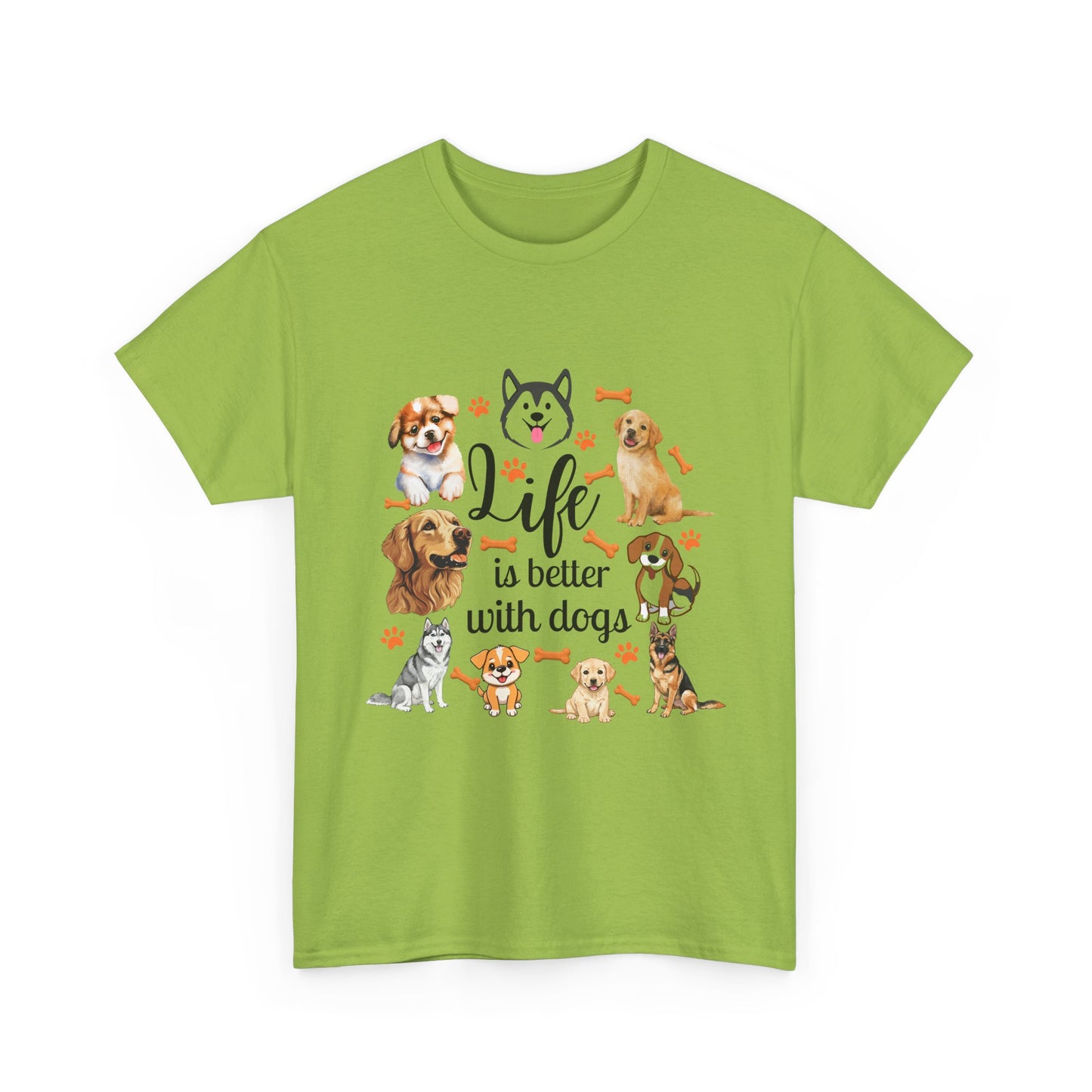 Life is Better with Dogs Cotton Unisex T-shirt