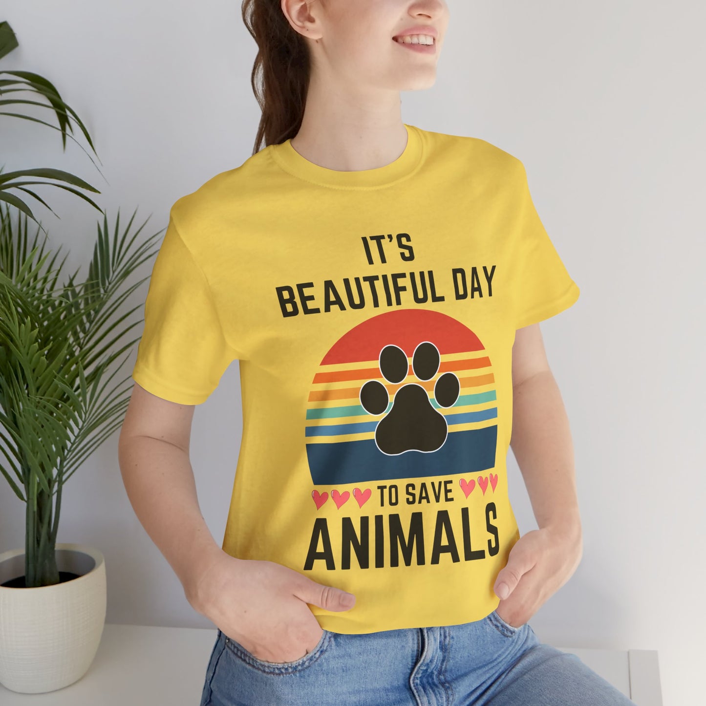 IT'S A BEAUTIFUL DAY TO SAVE ANIMAL-Bella Canvas