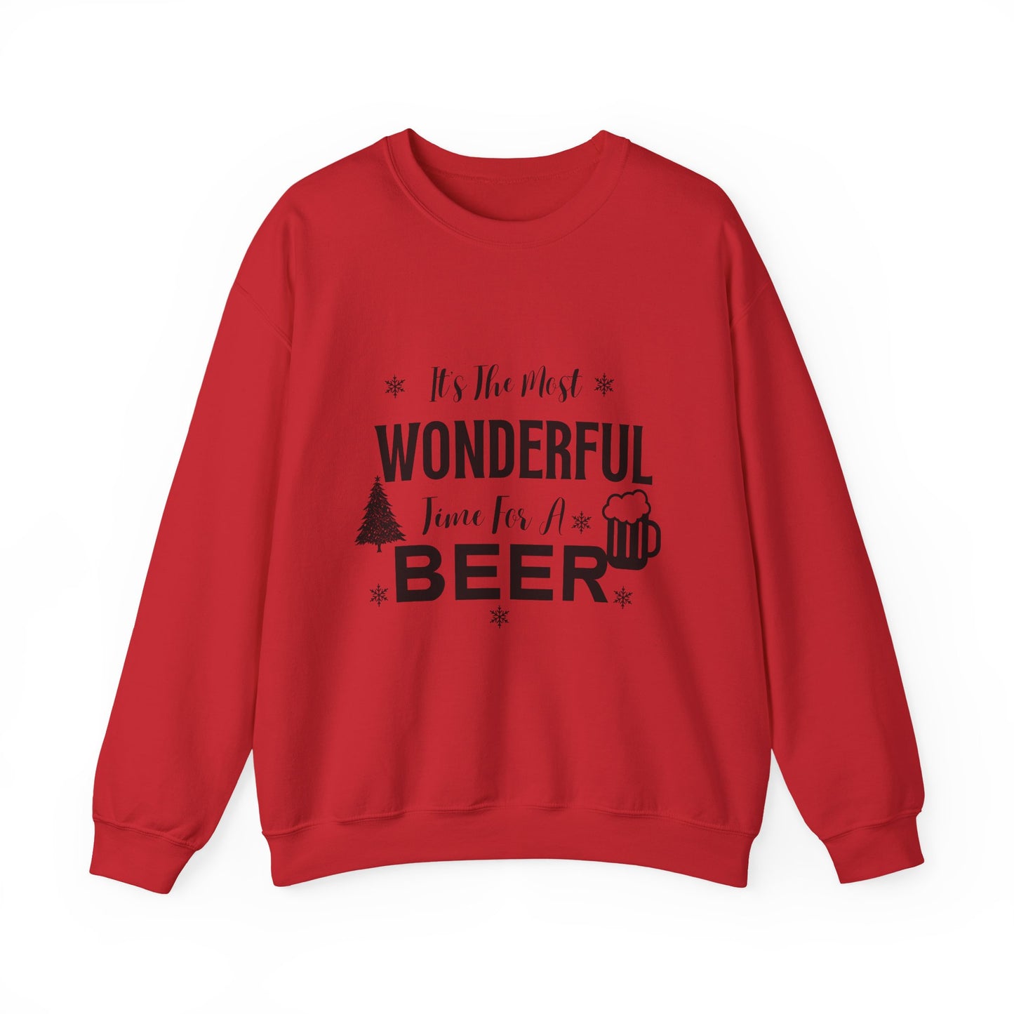 Wonderful Time for a Beer  Christmas Unisex Sweatshirt