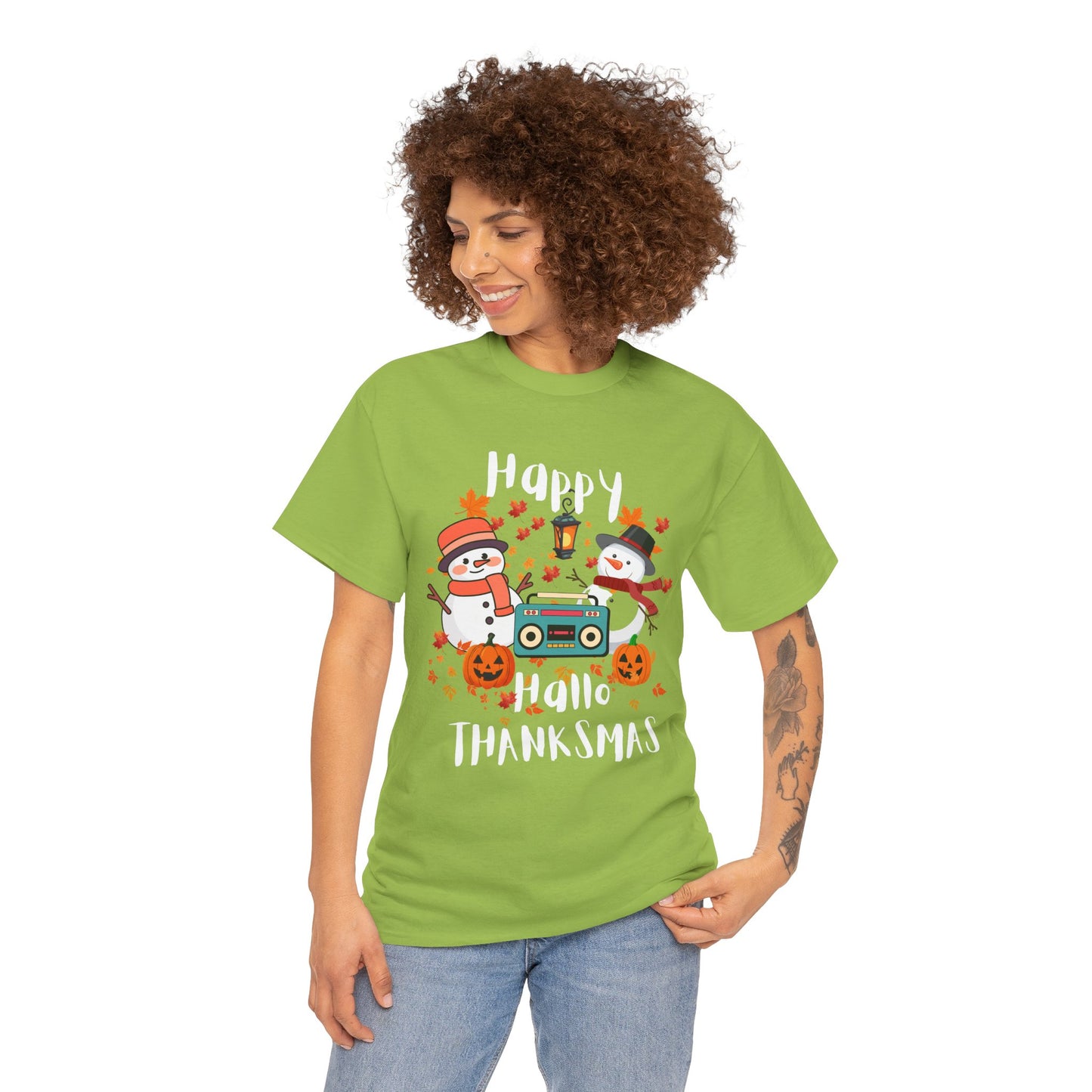 Happy HalloThanksmas cotton unisex T-Shirt