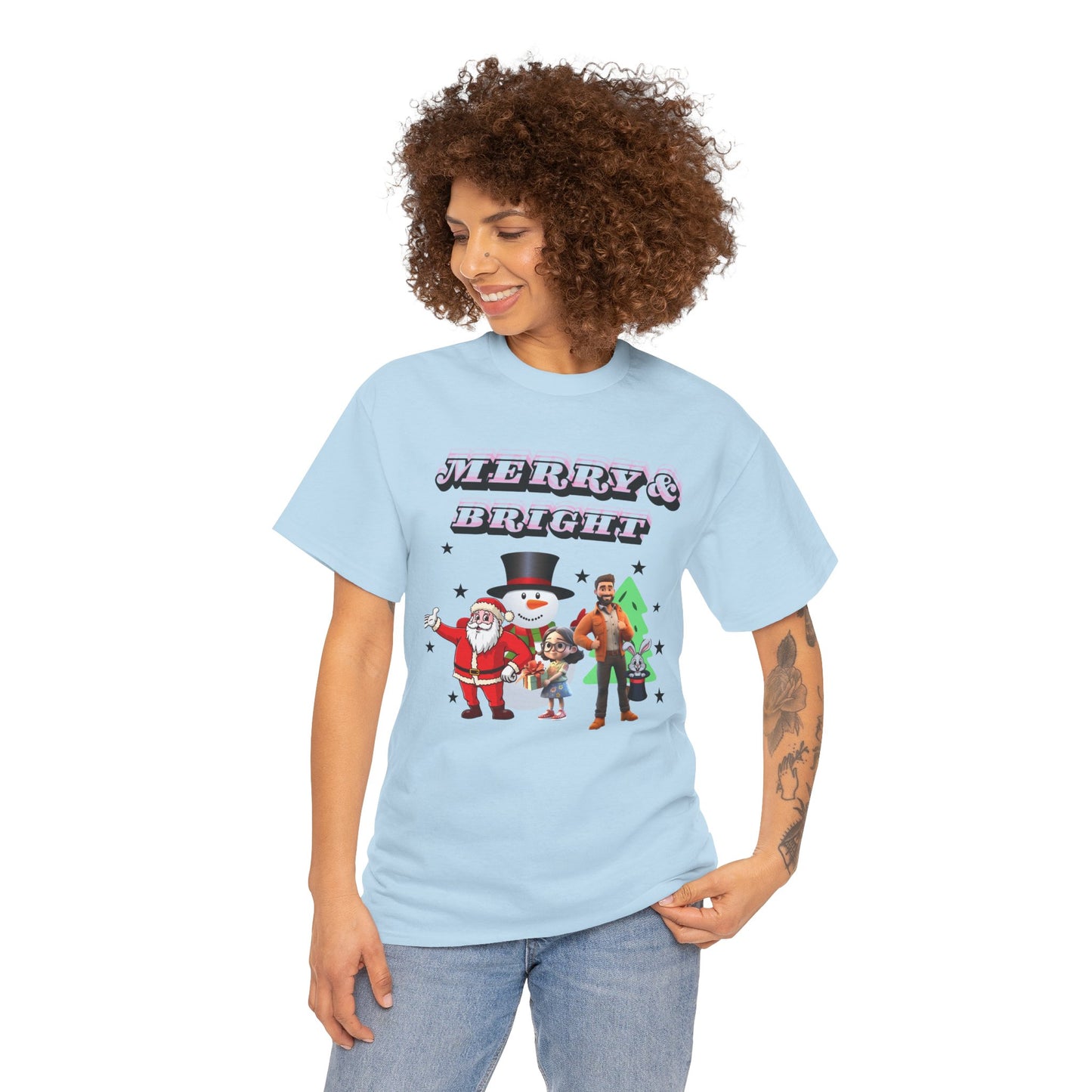 Merry & Bright Cotton Unisex T shirt