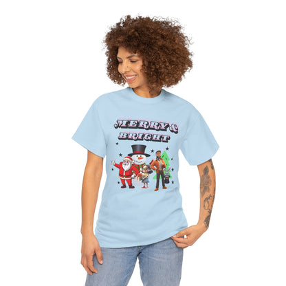 Merry & Bright Cotton Unisex T shirt