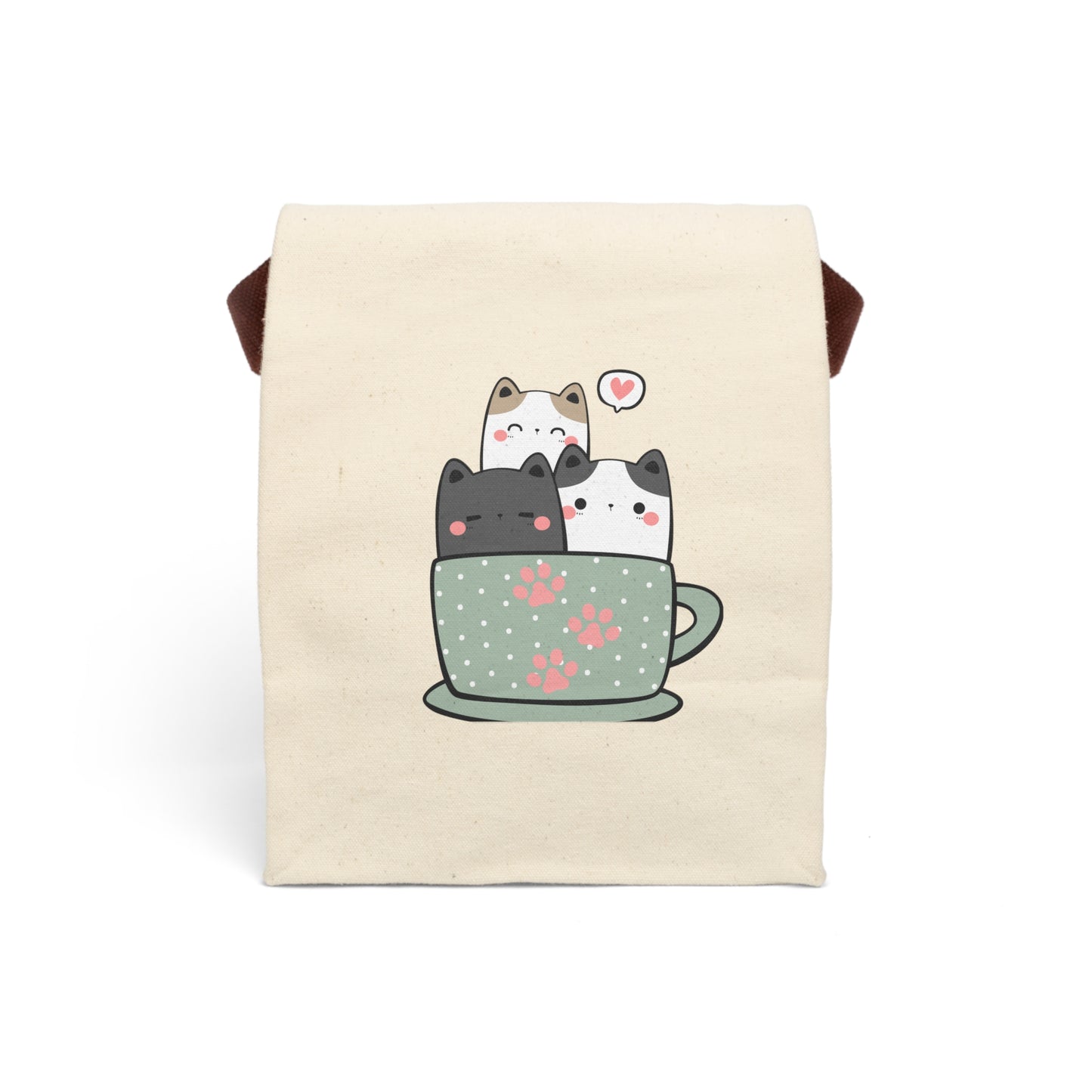 Cute Cat Canvas Lunch Bag