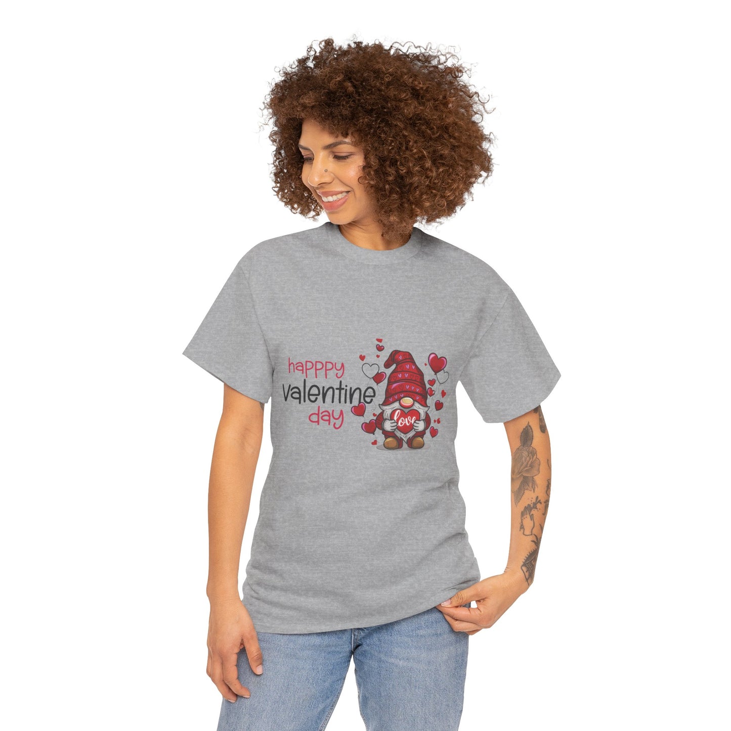 Valentine Gnome Cotton Unisex T-shirt