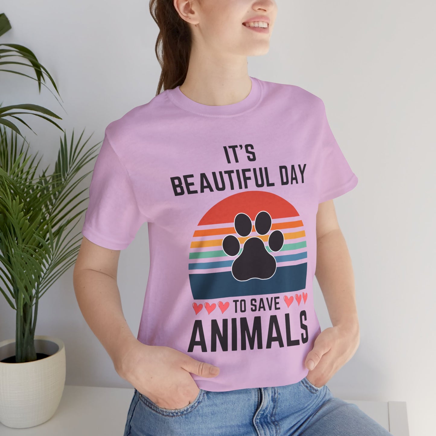 IT'S A BEAUTIFUL DAY TO SAVE ANIMAL-Bella Canvas