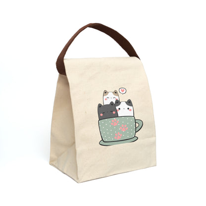 Cute Cat Canvas Lunch Bag