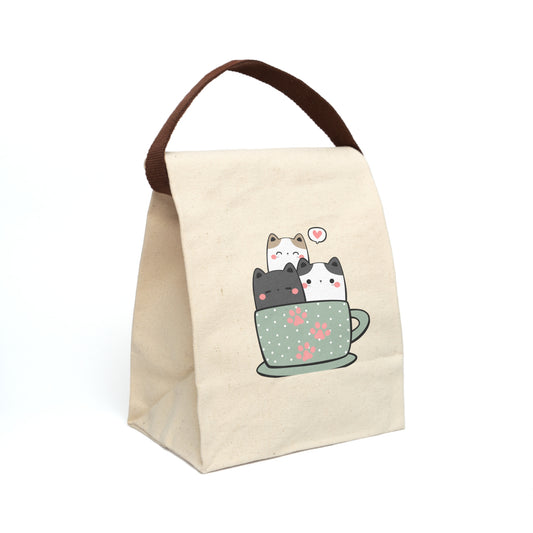 Cute Cat Canvas Lunch Bag