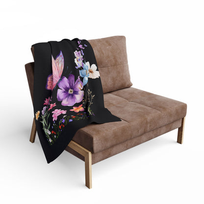 Floral Butterfly Arctic Fleece Blanket